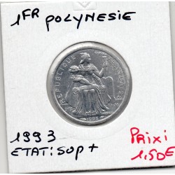 Polynésie Française 1 Franc 1993 Spl, Lec 20 pièce de monnaie