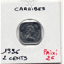 Caraibes de l'Est 2 cents 1996 FDC, KM 11 pièce de monnaie
