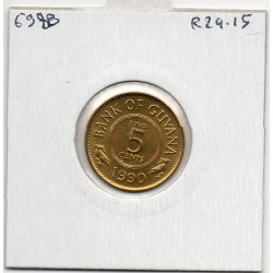 Guyana 5 cents 1990 FDC, KM 32 pièce de monnaie