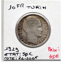 10 francs Turin Argent 1929 Spl, France pièce de monnaie