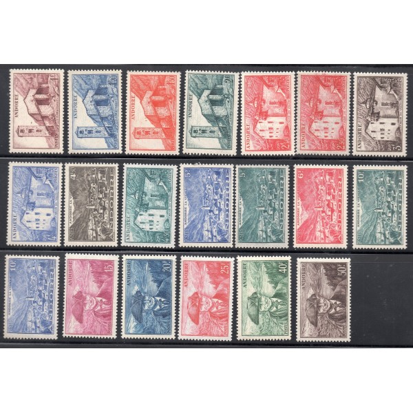 Timbres Andorre Yvert No 100-118 Paysages neufs ** 1944