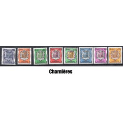 Timbres Andorre Yvert No 153A-157 Armoiries neufs * charnières 1961