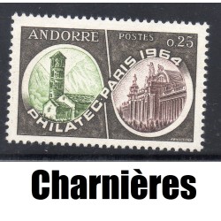 Timbre Andorre Yvert No 171 exposition Philatec neuf * charnière  1964