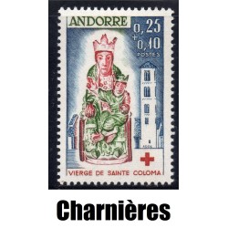 Timbre Andorre Yvert No 172 Croix rouge, vierge de Santa Coloma neuf * charnière 1964