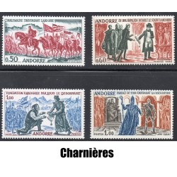 Timbres Andorre Yvert No 167-170 Faits Historiques neufs * charnières 1963