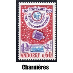 Timbre Andorre Yvert No 173 Union télécommunication neuf * charnière 1965