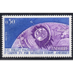 Timbre Andorre Yvert No 165 Telecommunications spatiales neuf ** 1962