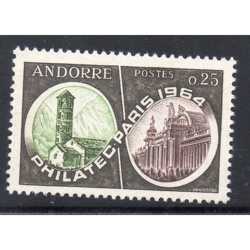 Timbre Andorre Yvert No 171 exposition Philatec neuf ** 1964