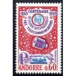 Timbre Andorre Yvert No 173 Union télécommunication neuf ** 1965