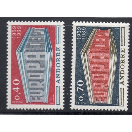 Timbres Andorre Yvert No 194-195 Europa neufs ** 1969