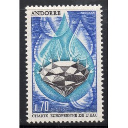 Timbre Andorre Yvert No 197 charte européenne de l'eau neuf ** 1969