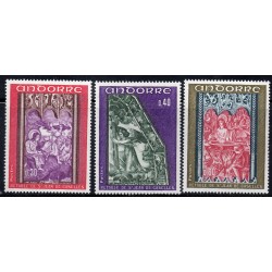 Timbres Andorre Yvert No 206-208 retable St-Jean-de-Caselles neufs ** 1970