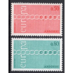 Timbres Andorre Yvert No 212-213 Europa neufs ** 1971