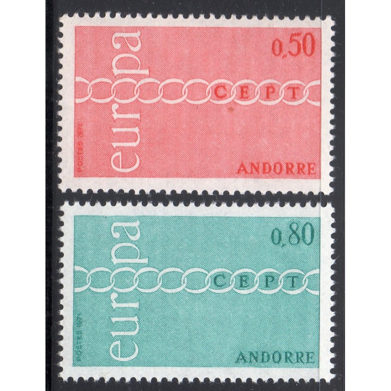 Timbres Andorre Yvert No 212-213 Europa neufs ** 1971