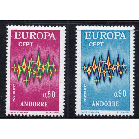 Timbres Andorre Yvert No 217-218 Europa neufs ** 1972