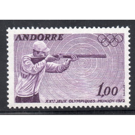 Timbre Andorre Yvert No 220 Jeux olympiques de Munich neuf ** 1972