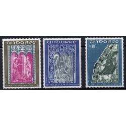 Timbres Andorre Yvert No 221-223 retable St-Jean-de-Caselles neufs ** 1972