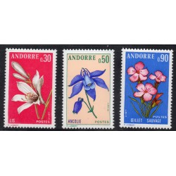 Timbres Andorre Yvert No 229-231 Flore, Fleurs des valées neufs ** 1973