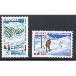 Timbres Andorre Yvert No 175-176 Stations de sports d'hiver neufs ** 1966