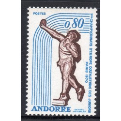 Timbre Andorre Yvert No 205 athlétisme des juniors neuf ** 1970