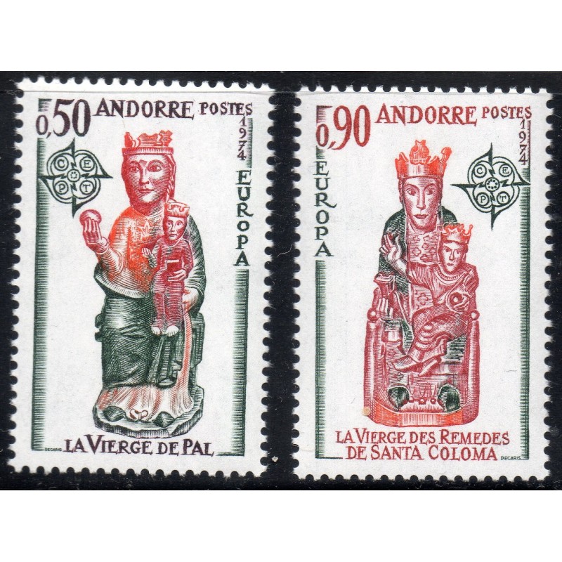 Timbres Andorre Yvert No 237-238 Europa neufs ** 1974