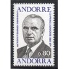 Timbre Andorre Yvert No 249 Georges Pompidou neuf ** 1975