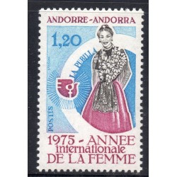 Timbre Andorre Yvert No 250 année de la femme neuf ** 1975