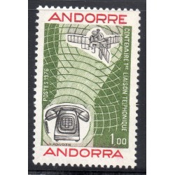Timbre Andorre Yvert No 252 Première liaison téléphonique neuf ** 1976