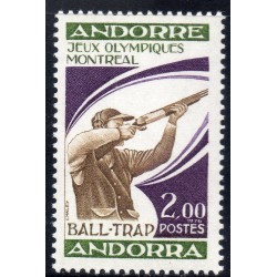 Timbre Andorre Yvert No 256 Jeux olympiques Montreal neuf ** 1976