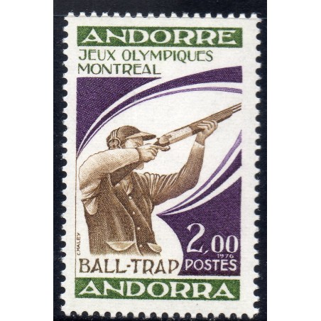 Timbre Andorre Yvert No 256 Jeux olympiques Montreal neuf ** 1976