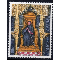 Timbre Andorre Yvert No 264 Retable de Saint-Roma neuf ** 1977