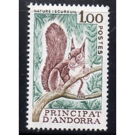 Timbre Andorre Yvert No 267 Nature Ecureuil neuf ** 1978