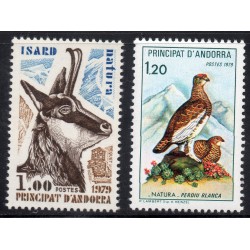 Timbres Andorre Yvert No 274-275 Nature Faune Isard Perdrix neufs ** 1979