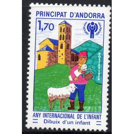 Timbre Andorre Yvert No 279 Année de l'enfant neuf ** 1979