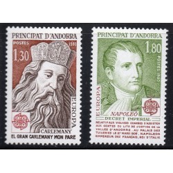 Timbres Andorre Yvert No 284-285 Europa personnages célèbres neufs ** 1980