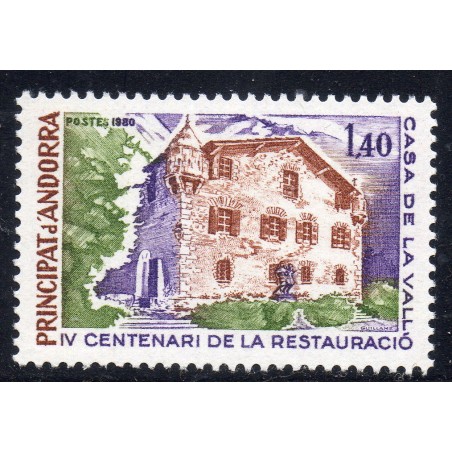 Timbre Andorre Yvert No 289 restauration des maisons des vallées neuf ** 1980