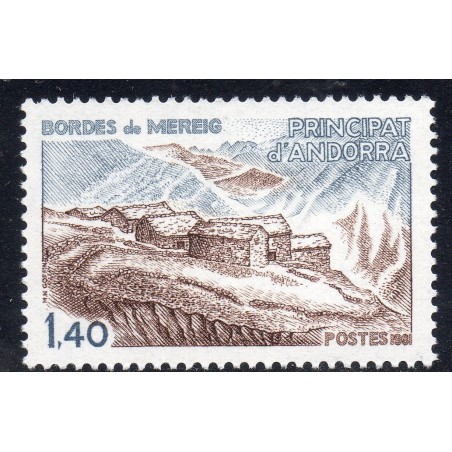 Timbre Andorre Yvert No 291 les bordes de Mereig neuf ** 1981