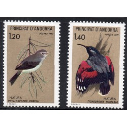 Timbres Andorre Yvert No 294-295 Nature Faune Oiseaux neufs ** 1981
