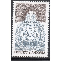 Timbre Andorre Yvert No 298 eau potable neuf ** 1981