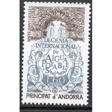 Timbre Andorre Yvert No 298 eau potable neuf ** 1981