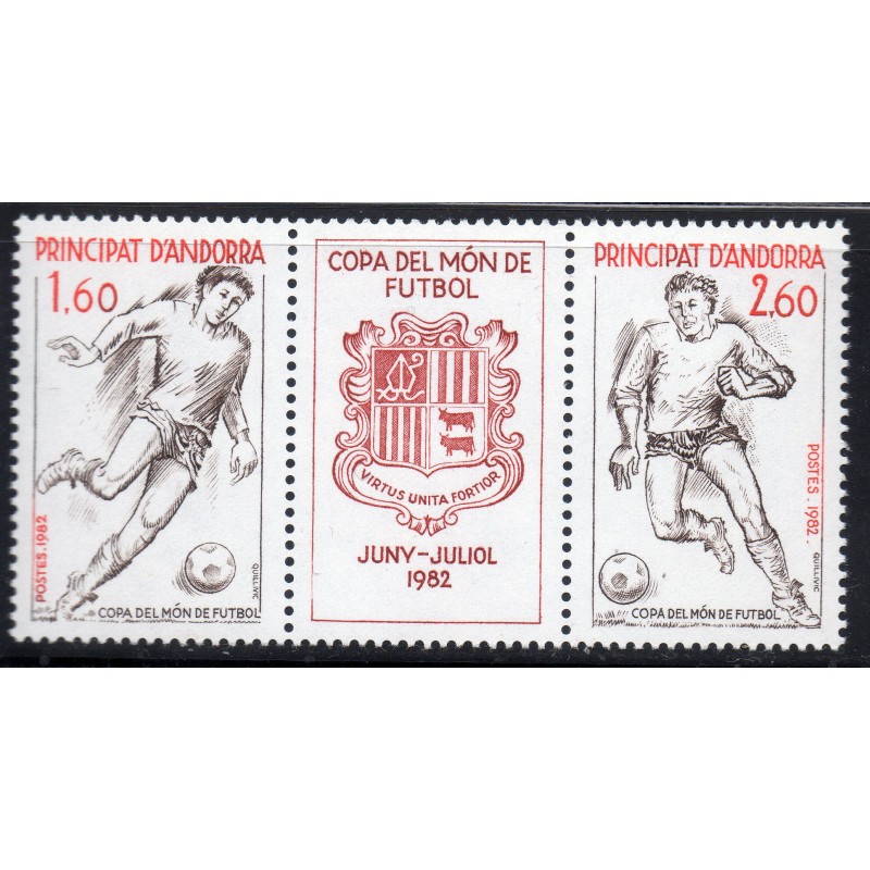 Timbres Andorre Yvert No 302A coupe du monde football neufs ** 1982