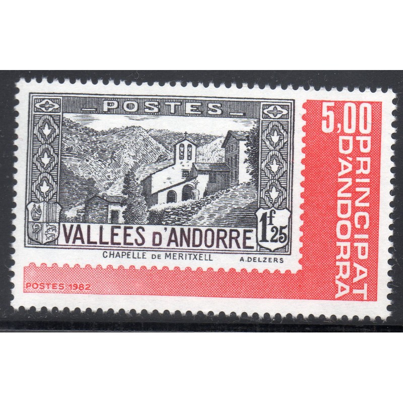 Timbre Andorre Yvert No 304 1er exposition des timbres-postes neuf ** 1982
