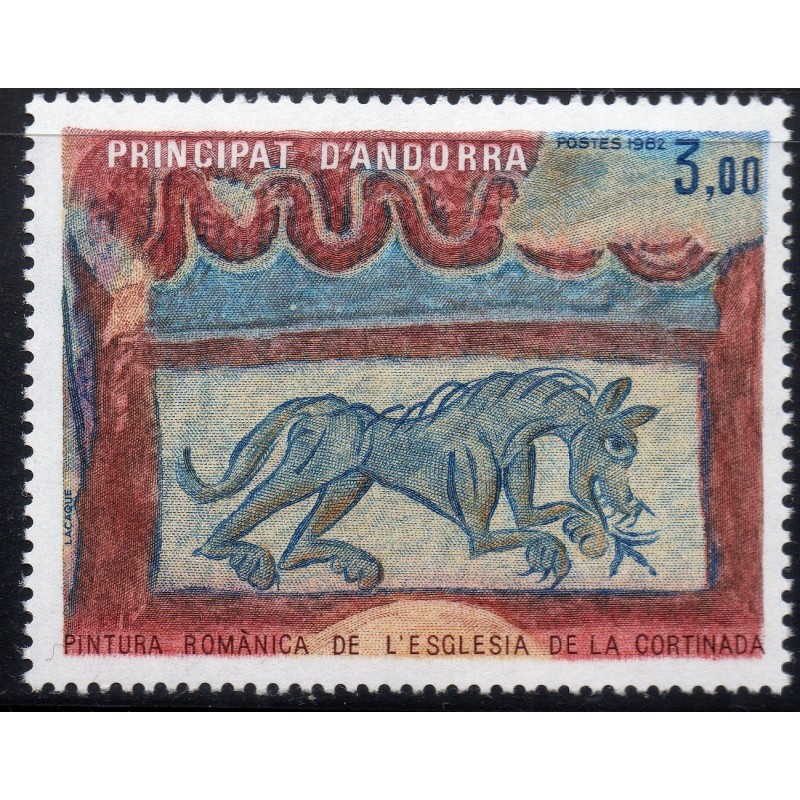 Timbre Andorre Yvert No 305 Peinture de la Cortinada neuf ** 1982