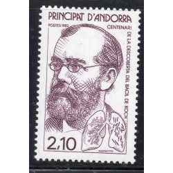 Timbre Andorre Yvert No 308 Robert Koch neuf ** 1982