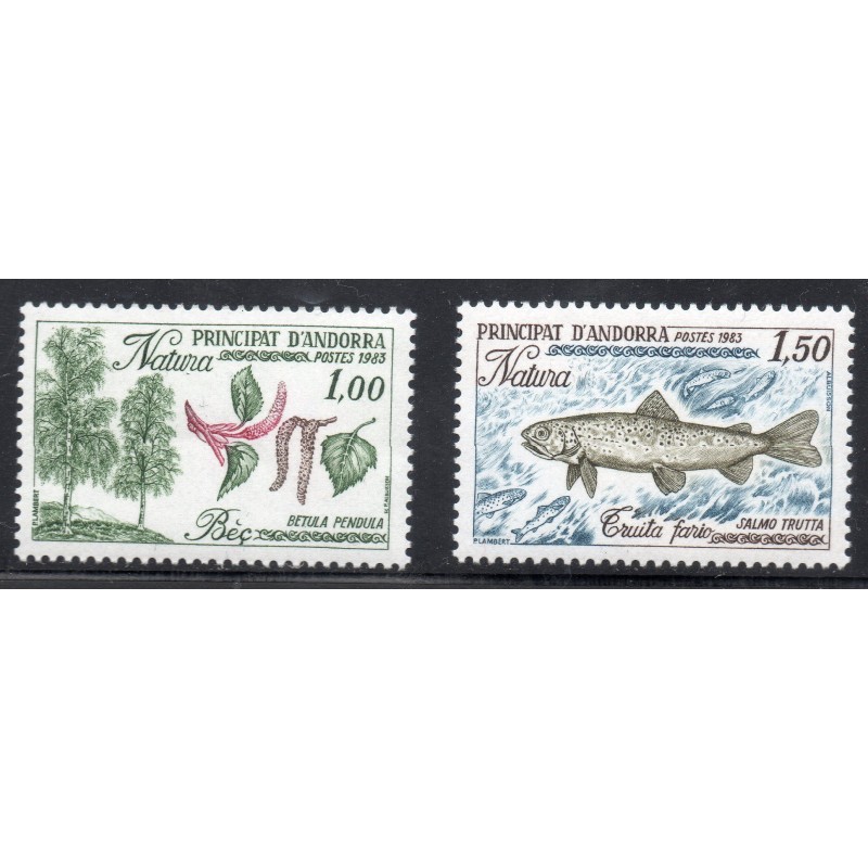 Timbres Andorre Yvert No 311-312 Nature Faune et Flore neufs ** 1983