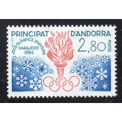 Timbre Andorre Yvert No 327 jeux olympiques Sarajevo neuf ** 1984