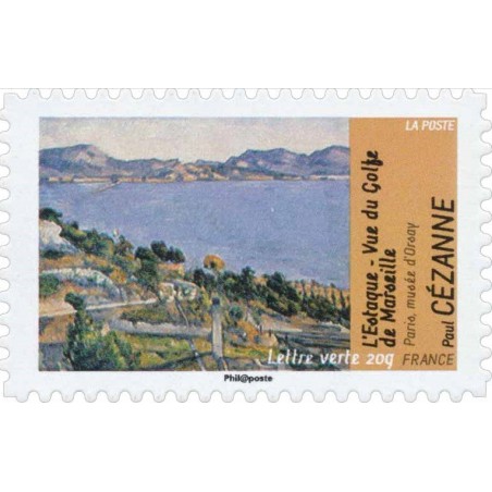 Autoadhésif Yvert No 826A Timbre pro entreprise Cezanne, L'estaque, vue du golf de Marseille 2013