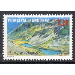Timbre Andorre Yvert No 351 Lac d'Angonella neuf ** 1986