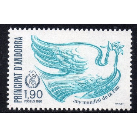 Timbre Andorre Yvert No 353 année de la paix neuf ** 1986