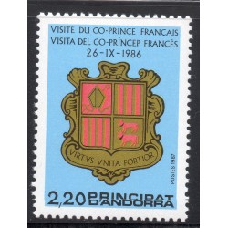 Timbre Andorre Yvert No 355 Armoiries neuf ** 1987